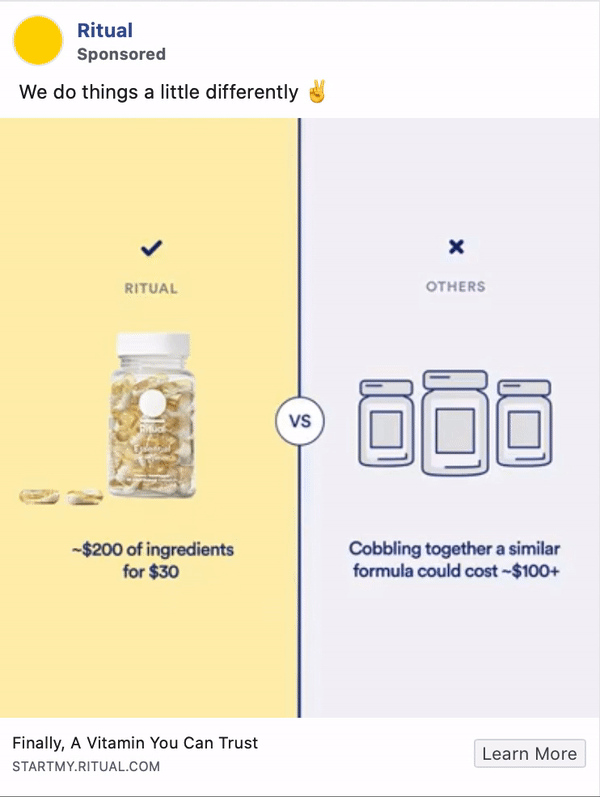 很簡單的構圖,立刻讓你知道Ritual與對手的差別